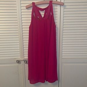 Axyeh Pink strappy cutout swing dress Small new